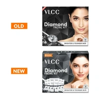 VLCC Diamond Facial Kit - 60g | Purifying with Parlour Glow | Improves Elasticity, Brightens and Helps Lighten Patchy, Damaged Skin | with Colloidal Diamond...