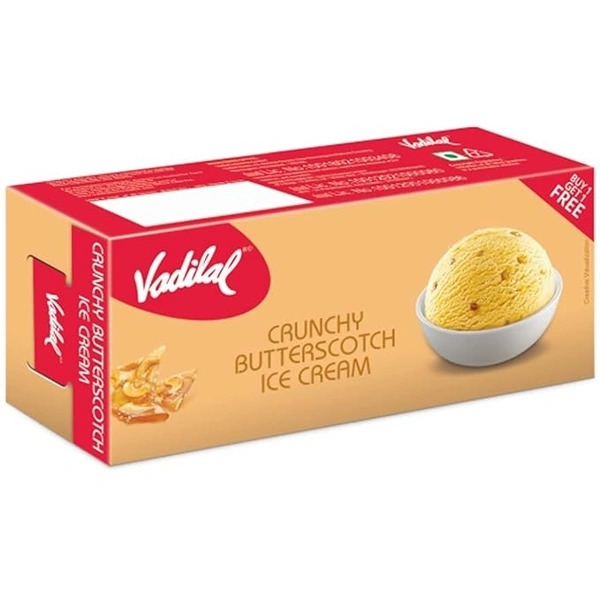 Vadilal Crunchy Butterscotch Ice Cream, 700ml Party Packs (Buy 1 get 1 Free)