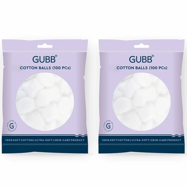 Gubb Cotton Balls For Face Cleansing & Makeup Removal 100 Pieces