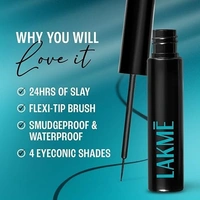 Lakme Eyeconic Liquid Eye Liner, Black, Long Lasting Matte Waterproof Liner - Smudge Proof, Transfer Proof Eye Makeup for 24 hrs - 4.5ML, Black