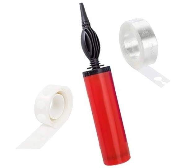 Manual hand Balloon Pump Machine Hand for Foil Balloons and Inflatable Toys Party Accessory Manual Pump - Red