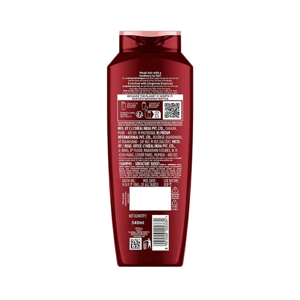 L'Oréal Paris Anti-Hair Fall Conditioner, Reinforcing & Nourishing for Hair Growth, For Thinning & Hair Loss, With Arginine Essence and Salicylic Acid, Fall Resist 3X, 180/192.5 ML (Weight May Vary) 8901526102327