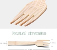 Bamboo Cutlery- 100pcs 6.7" Bamboo Forks Disposable 100% Compostable Biodegradable Renewable Natural Cutlery Fork for Travel/Camping/Wedding/Party