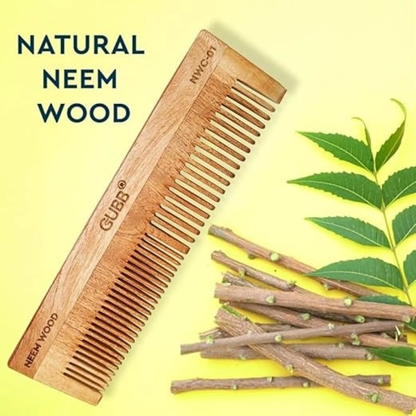 GUBB All-Purpose Neem Comb - Detangle, Control Frizz, and Add Shine | Perfect Neem Comb for Men and Women small