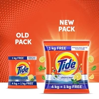 Tide Plus Double Power Detergent Washing Powder Lemon & Mint 4kg + 1kg FREE