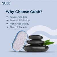 GUBB Pumice Stone For Feet Dead Skin Removal|Pedicure Tool With Rubber Grip - Removes dirt & dead cells | Great exfoliation tool |Moisturizes crack heels |Works efficiently on dry skin