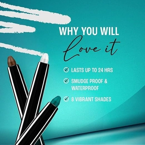 Lakme Eyeconic Black Kajal, Twist Up Pencil - Waterproof, Smudge Proof & Long Lasting - 0.7, Black