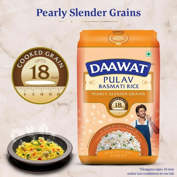Daawat Pulav Basmati Rice 1Kg | Fluffy Long Grains