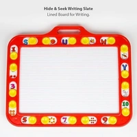 Avis Educational Hide & Seek Slate Writing Board 2 in 1 to Write and Learn Their Preschool Lessons for Kids (Red Colour) - 27 * 20 * 3 Cm, Red