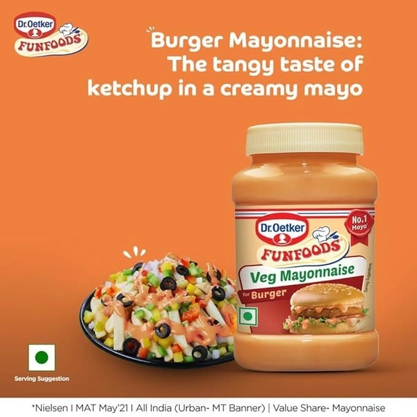 Dr. Oetker FunFoods Dr. Oetker Fun Foods Veg Mayonnaise Burger, Made with 38% Tomatoes, 250grams