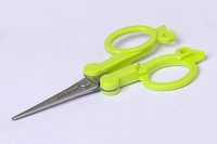 Munix FL-1243 112 mm / 4.4" Stainless Steel Foldable Scissors | Pointed Tip Blade with Lock Mechanism | Asymmetrical Handles for Easy Grip  - 112 mm, Multi-color