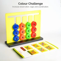 RATNA'S Colour Challenge Montessori Slide & Match Puzzles - Brain Game for Kids | Fun and Colourful Pattern Making Activity Toys | Early Development and Learning Kids Toys - 23.5*7 cm, Multi-color