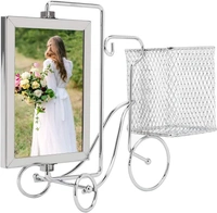 Creative Metal Picture Frame Unique Bike Shape Metal Pen Holder Table Decoration Home Table Decoration - SS