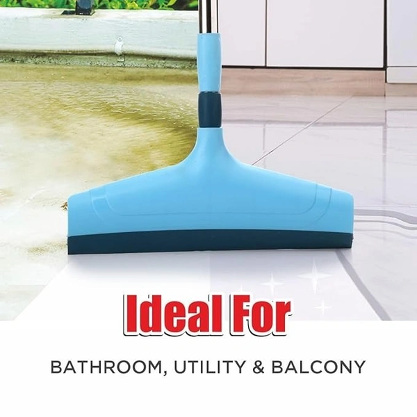 BRW impex Plastic Floor Squeegee Wiper with Telescopic Handle Durable, Ergonomic, and Efficient Cleaning Solution for Sparkling Floors for Bathroom, Kitchen, 30 CM, Pack of 1, Blue