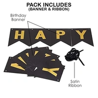 Happy Birthday Banner - Black