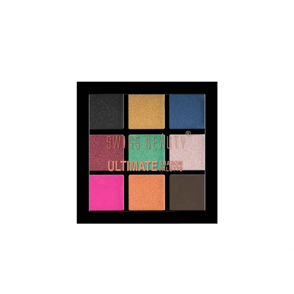 Swiss Beauty Ultimate 9 Colors Eyeshadow Palette Long Wearing And Easily Blendable Eye Makeup Palette Matte, Shimmery And Metallic Finish - 6g