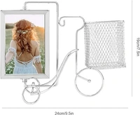 Creative Metal Picture Frame Unique Bike Shape Metal Pen Holder Table Decoration Home Table Decoration - SS