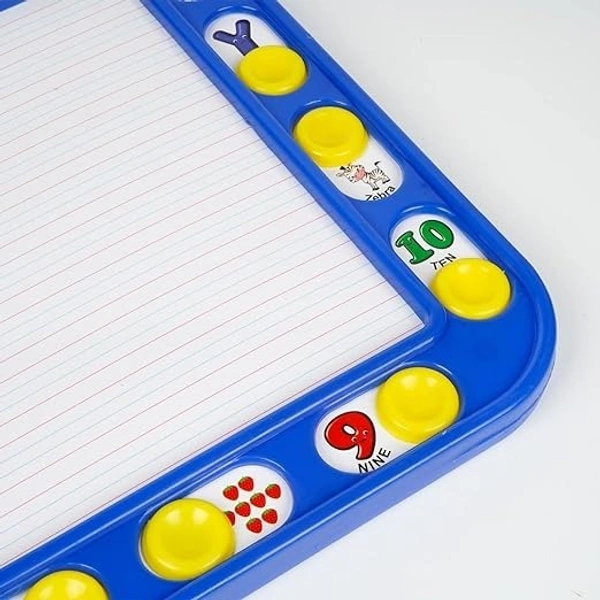 Avis Educational Hide & Seek Slate Writing Board 2 in 1 to Write and Learn Their Preschool Lessons for Kids (Blue Colour) - 27*20*3 cm, Blue
