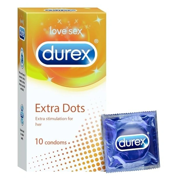 Durex Condoms, Extra Dots For Extra Stimulation - Pack of 10N Condoms - 180 mm