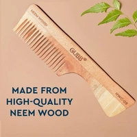 GUBB Detangling Neem Comb With Handle – Effortless Detangling, Frizz Control, and Shine | Ideal for Men and Women