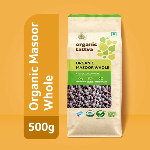 Organic Tattva Masoor Whole - 500g