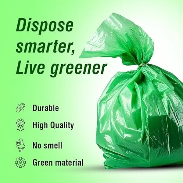 Beco Eco-Friendly Garbage Bags | 30 Bags | Dustbin/Trash Bags with Detachable Drawstrings | For Dry & Wet waste - 43 * 48 cm