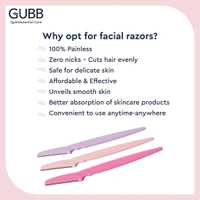 GUBB Face Razor For Women | For Instant, Safe & Painless Facial Hair Removal | Dermaplaning Tool for Sensitive Skin | Razor for Upper Lips, Face, Eyebrows, Chin, Forehead, Sideburns | Non-Foldable