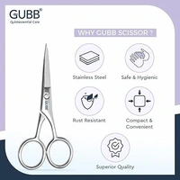 GUBB Grooming Scissor Small for Men & Women | Multipurpose Scissor Ideal for Men for Moustache, Beard, Ear and Nose Hair Trimming | Suitable for Women for Eyelashes and Eyebrow Trimming - SS