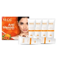 VLCC Anti Blemish Facial Kit - 60g | Brightening Facial Kit for Dry, Sensitive and Oily Skin Types | Fight Blemishes and Dullness | Protects and Nourishes Skin. 8906008458466