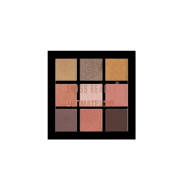 Swiss Beauty Ultimate 9 Colors Eyeshadow Palette Long Wearing And Easily Blendable Eye Makeup Palette Matte, Shimmery And Metallic Finish - 6g, SB-706