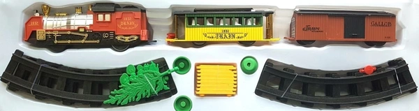 Train World Toy Train with Flash Lights and Music - 17 Piece Set - Multi-color