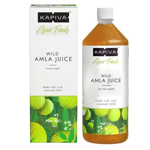 Kapiva Wild Amla Juice 1L | Suitable for healthy Hair & Skin | Detox juice for weight loss | Natural Source of Vitamin C | Natural Juice Made With Cold Pressed Amla from Pratapgarh | No Added Sugar - 1L