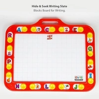 Avis Educational Hide & Seek Slate Writing Board 2 in 1 to Write and Learn Their Preschool Lessons for Kids (Red Colour) - 27 * 20 * 3 Cm, Red