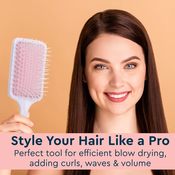 GUBB Tropical Bloom Paddle Hair Brush for Detangle & Straighten Hair - Ultra Soft & Flexible Nylon Bristles Great for Straightening, Smoothing out...