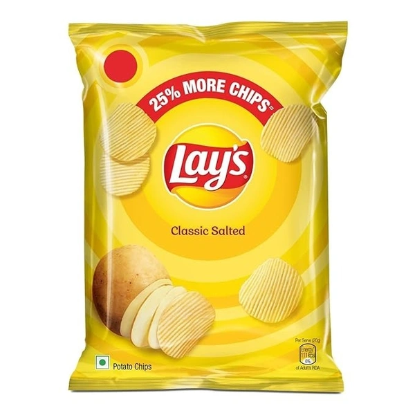 Lay's Potato Chips 48 Gram, Classic Salted Flavour, Crunchy Chips & Snacks