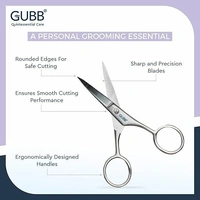 GUBB Grooming Scissor Small for Men & Women | Multipurpose Scissor Ideal for Men for Moustache, Beard, Ear and Nose Hair Trimming | Suitable for Women for Eyelashes and Eyebrow Trimming - SS