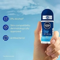 NIVEA MEN Fresh Active 50ml Deo Underarm Roll On | With Fresh Ocean Extracts Scent| 72 H Freshness| 0% Alcohol | Dermatologically Approved & Paraben...