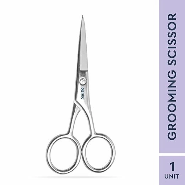 GUBB Grooming Scissor Small for Men & Women | Multipurpose Scissor Ideal for Men for Moustache, Beard, Ear and Nose Hair Trimming | Suitable for Women for Eyelashes and Eyebrow Trimming - SS