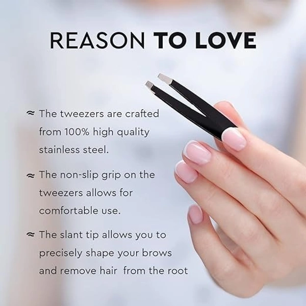 GUBB Slant Tip Tweezer for Eyebrows, Ingrown Hair, and Facial Hair - Best Eyebrow Sharp Tweezer for Women and Men - Ideal Facial Hair Plucker for Painless Removal.