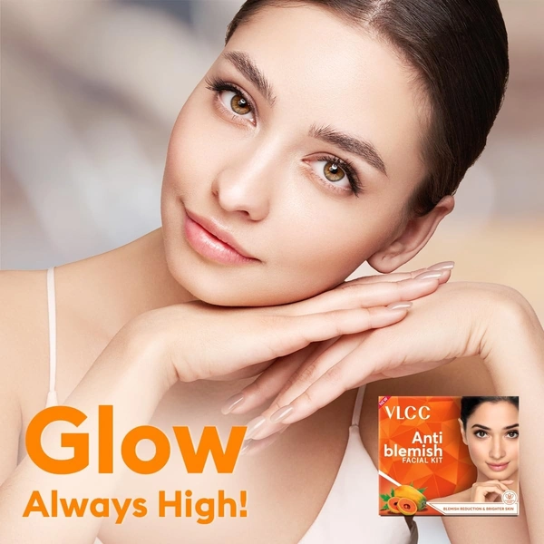 VLCC Anti Blemish Facial Kit - 60g | Brightening Facial Kit for Dry, Sensitive and Oily Skin Types | Fight Blemishes and Dullness | Protects and Nourishes Skin. 8906008458466