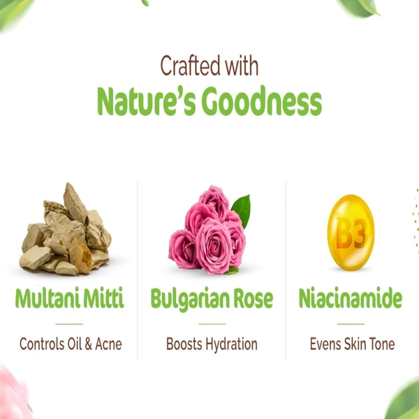 Mamaearth Multani Mitti Face Wash with Multani Mitti & Bulgarian Rose For Oil Control & Acne | Suits All Skin Types | Hydrating & Gentle 