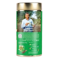 A TATA Product - Organic India Tulsi Green Tea Classic Loose Leaves - 100g, Stress Relieving, Uplifts Mood, Rich in Antioxidants, Blend of Rama, Krishna & Vana Tulsi, Certified Organic