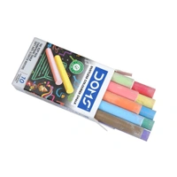 Doms Dustless Coloured Chalk Box Pack | Extra Bright, Smooth & Long Lasting | Soft & Anti-Scratch Writing | Non-Toxic & Safe To Use | Set of 10 Different Color Chalk | Pack of 1