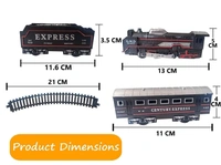 Rail King Intelligent Classical Smoke Train – Rechargeable 16–Piece Set with Tracks, Locomotive & Carriages, Featuring Light, Sound & Realistic Water Smoke for Kids  - 24 x 20 x 3.5 cm, Multi-color
