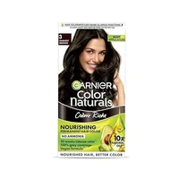 Garnier, Hair Colouring Creme, Long-lasting Colour, Smoothness & Shine, Color Naturals 70ml + 60g with Vitamin C Face Serum 7ml worth 129INR - Offer Pack (Shade 3 Darkest Brown) - 70ml+60g