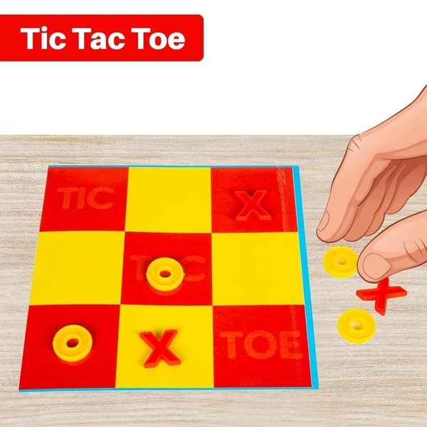 Ratna's Lovely-9 Multi Board Game Set, 9-in-1 Family Games Collection Including Brainvita, Snakes Ladders, Ludo, Cricket, Car Rally, Football, Tic Tac Toe & More, 1-4 Players - ‎20 x 20 x 0.1 cm, Multi-color