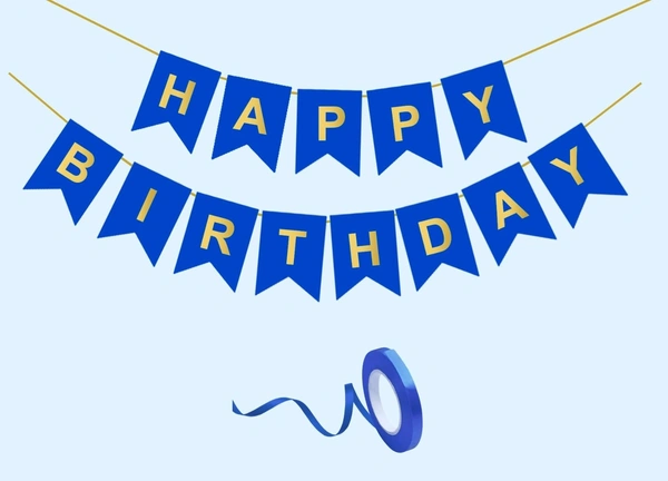 Birthday PapHappy er Banner - Dark Blue
