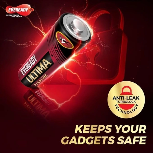 Eveready Ultima Alkaline AA Battery, 400% Longer Lasting, Anti-Leak Turbolock Technology, Eco-Friendly Batteries for High-Drain Devices Household Devices & Toys, 1PCS