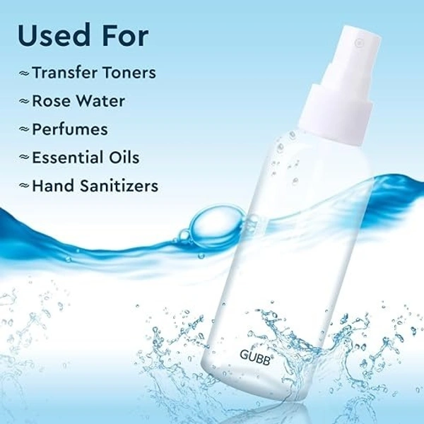GUBB Travel Bottle Set | Travel Bottles For Toiletries | Refillable Bottles With Pump, Spray & Cap