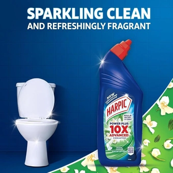 Harpic 1 Litre - Jasmine, Disinfectant Toilet Cleaner Liquid | Suitable for Toilet Bowls | Refreshingly Fragrant - 1 litre